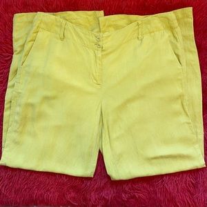 Vintage August Silk Lime Green Wide Leg Trousers